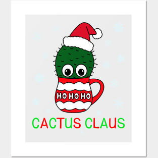 Cactus Claus - Cactus With A Santa Hat In A Christmas Mug Posters and Art